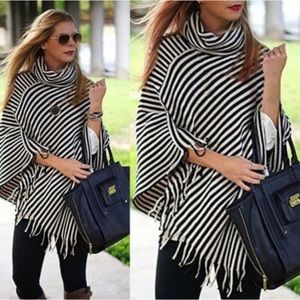Striped poncho